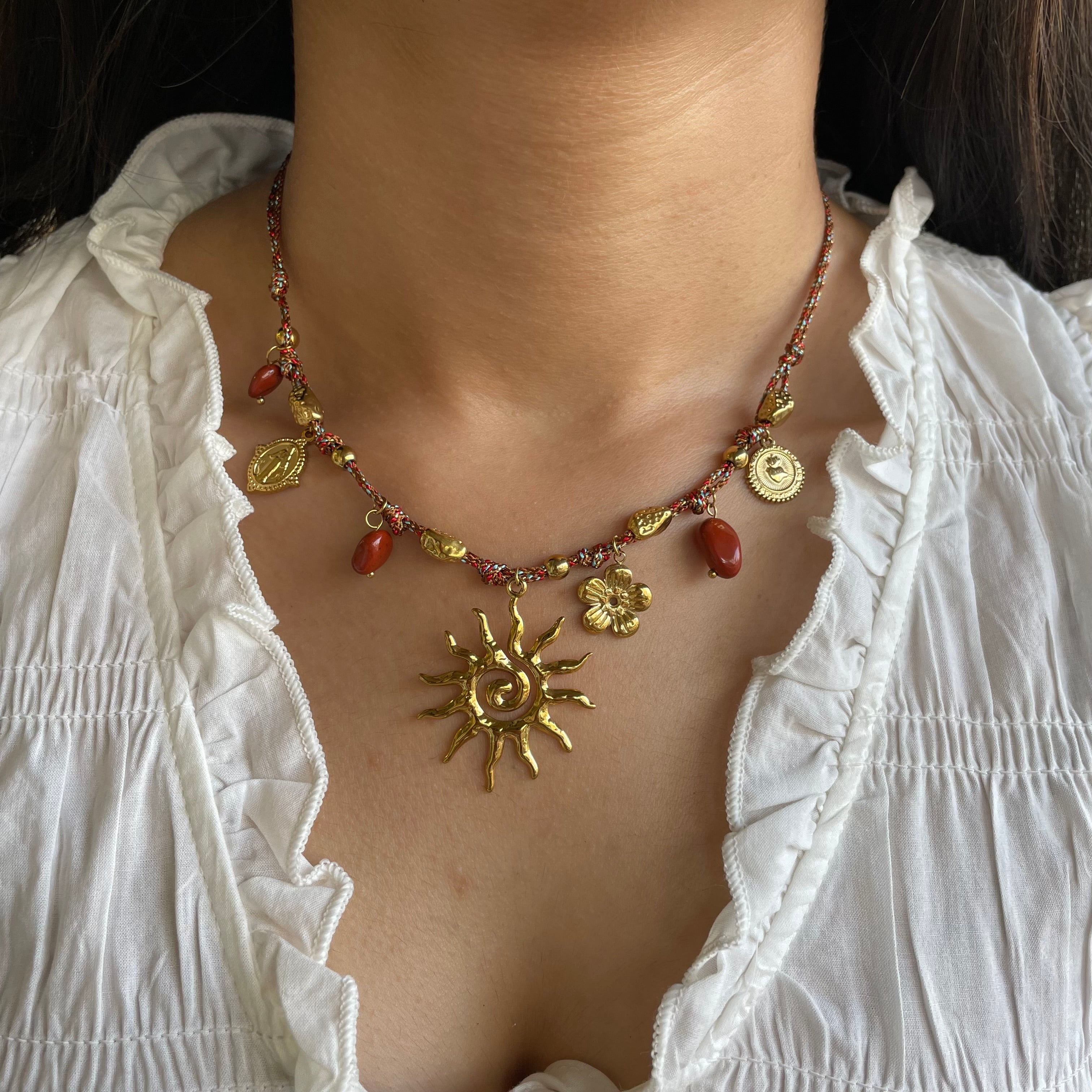 Celestial Charm Thread Necklace