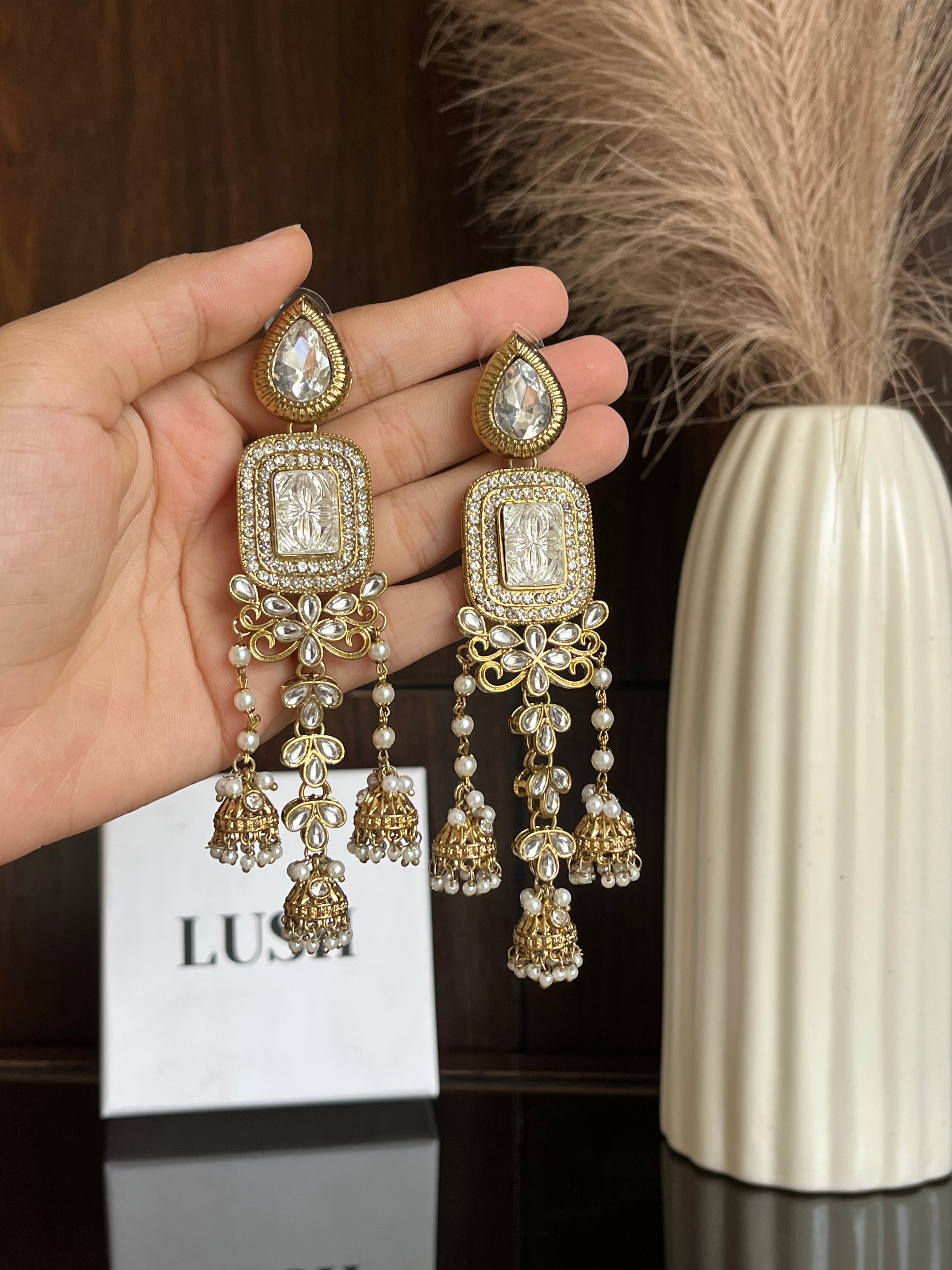 Multi-Tiered Jhumka Chandeliers