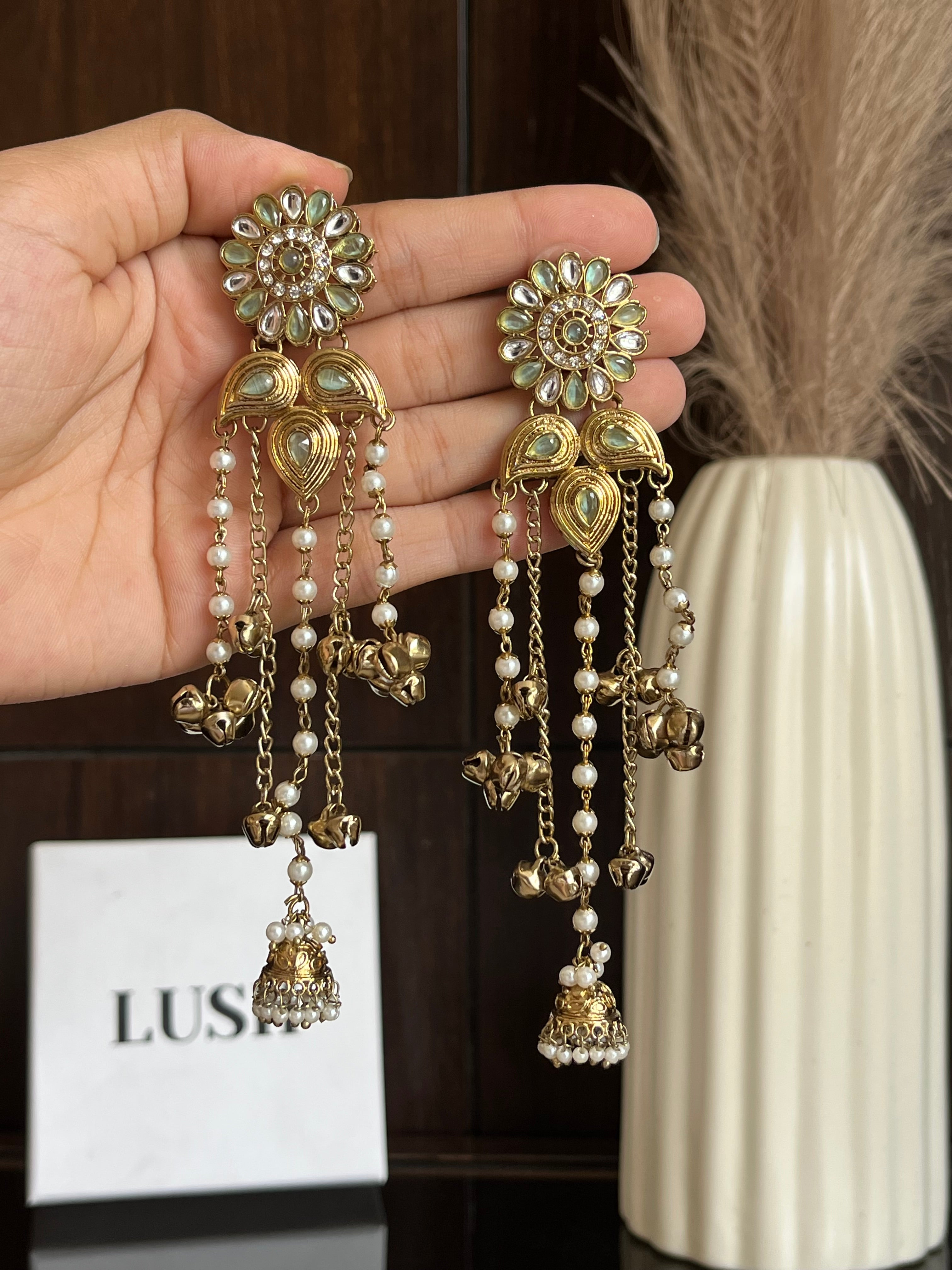 Floral Ghungroo Drop Earrings