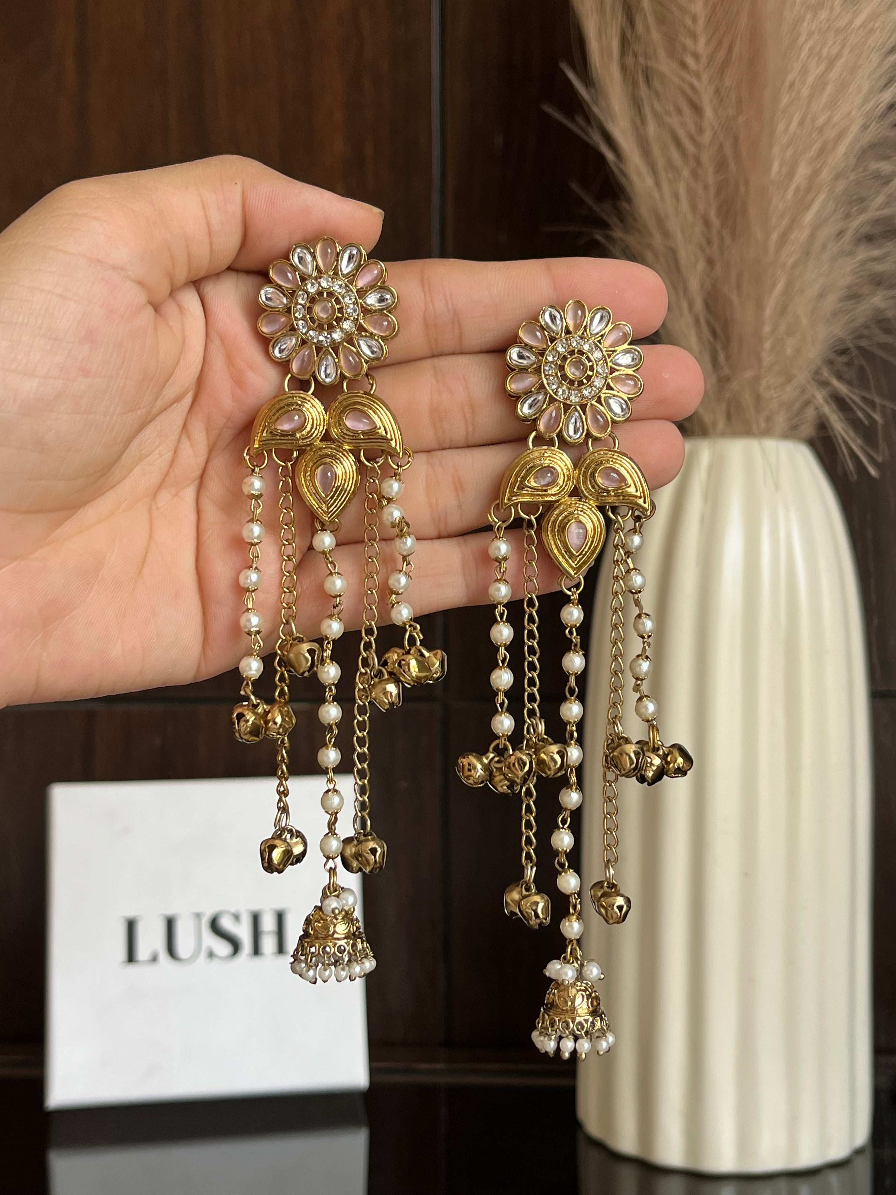 Floral Ghungroo Drop Earrings