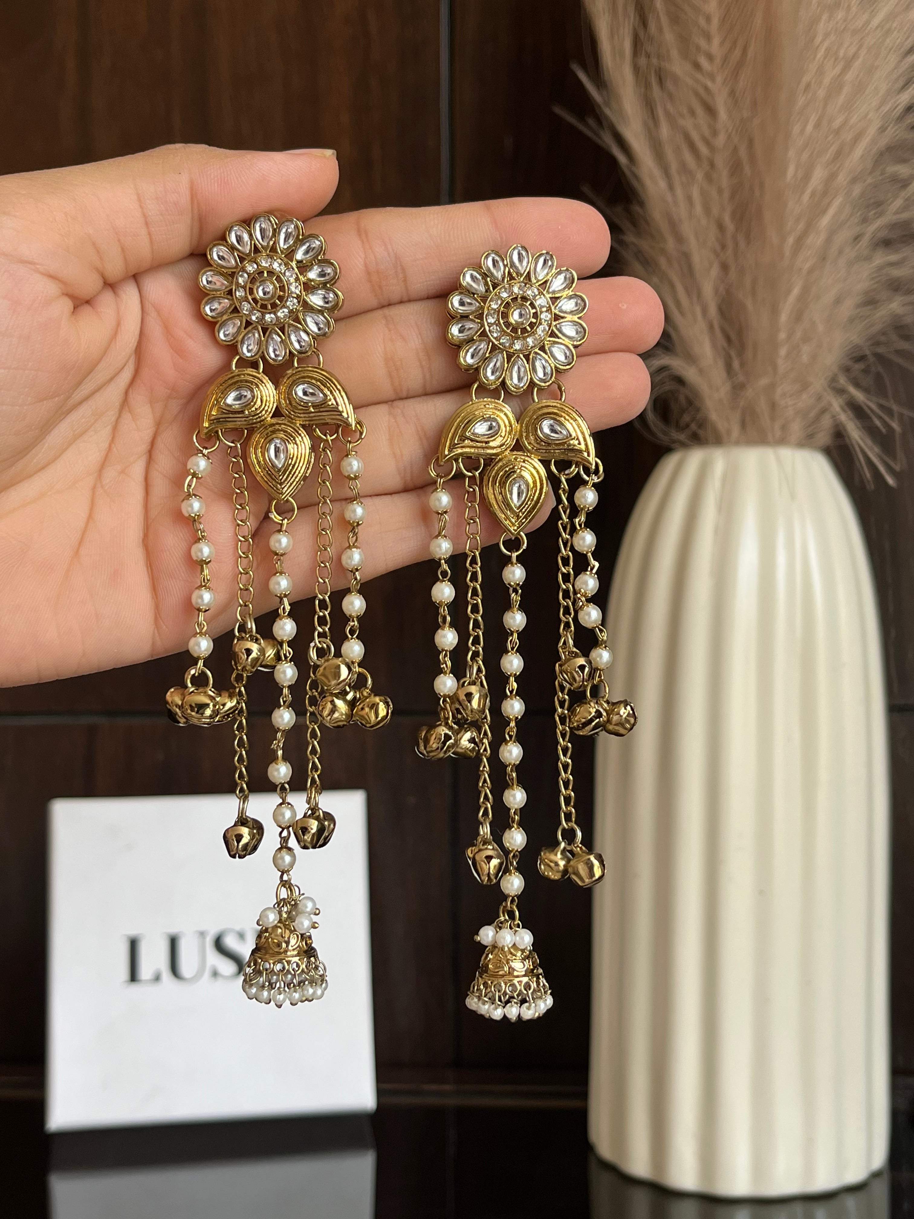 Floral Ghungroo Drop Earrings