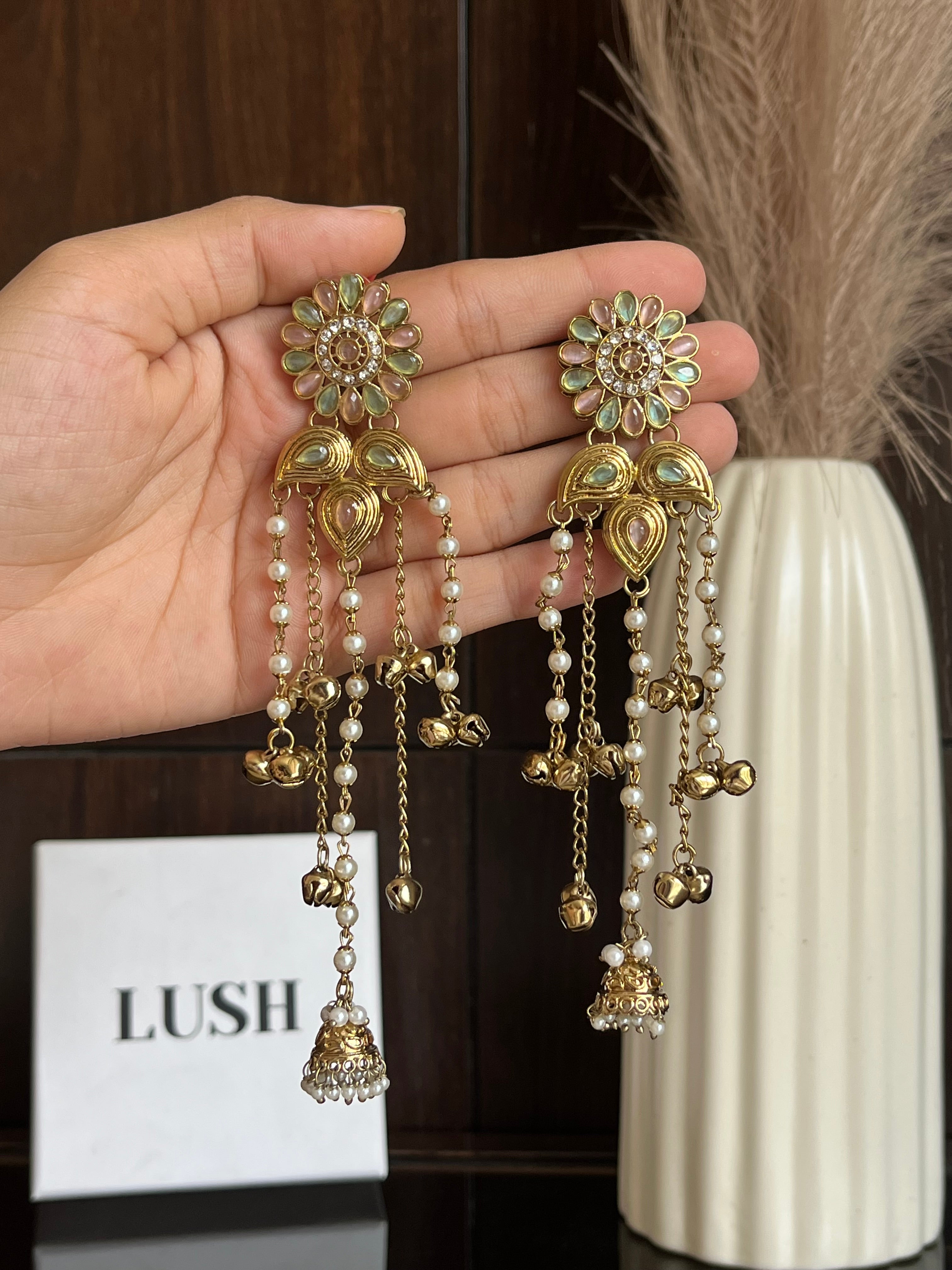 Floral Ghungroo Drop Earrings