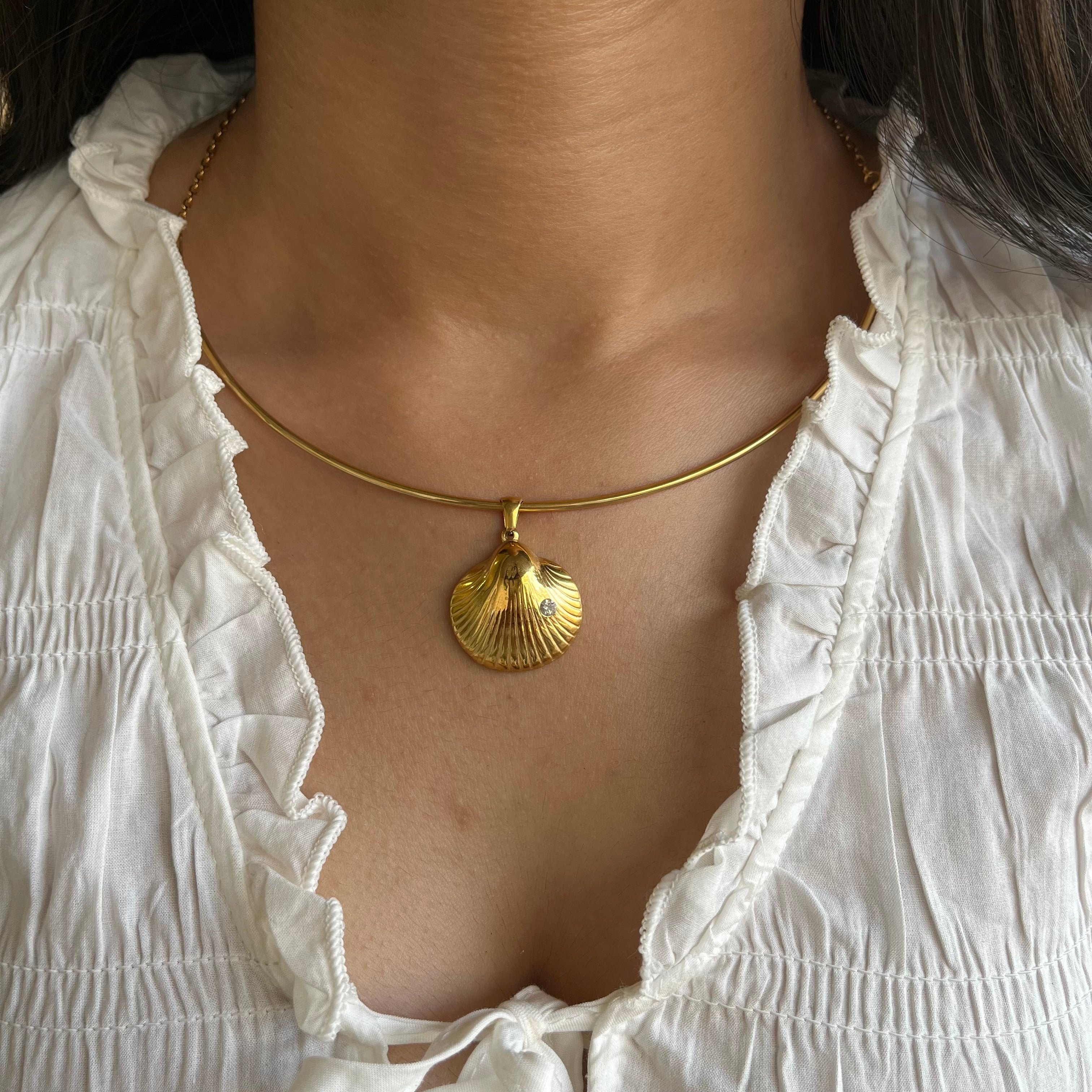 Scalloped Seashell Pendant