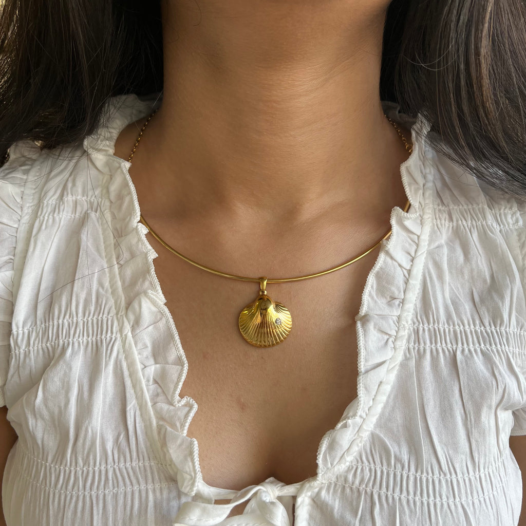 Scalloped Seashell Pendant