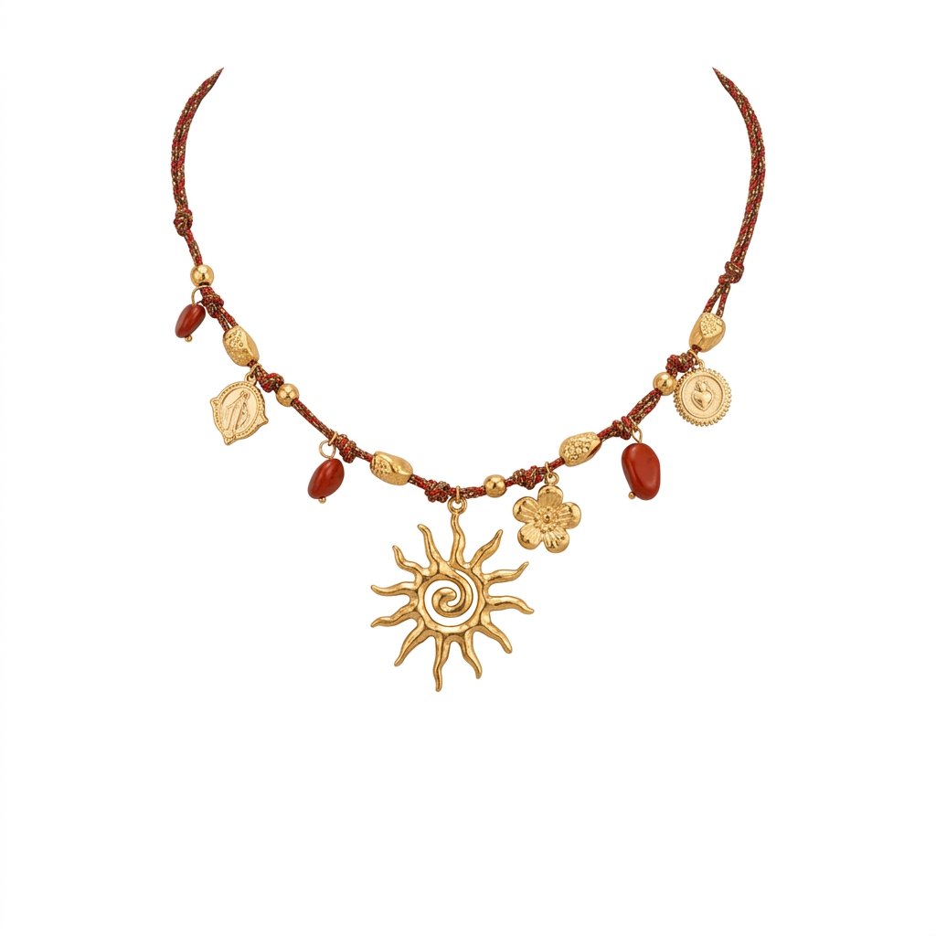 Celestial Charm Thread Necklace