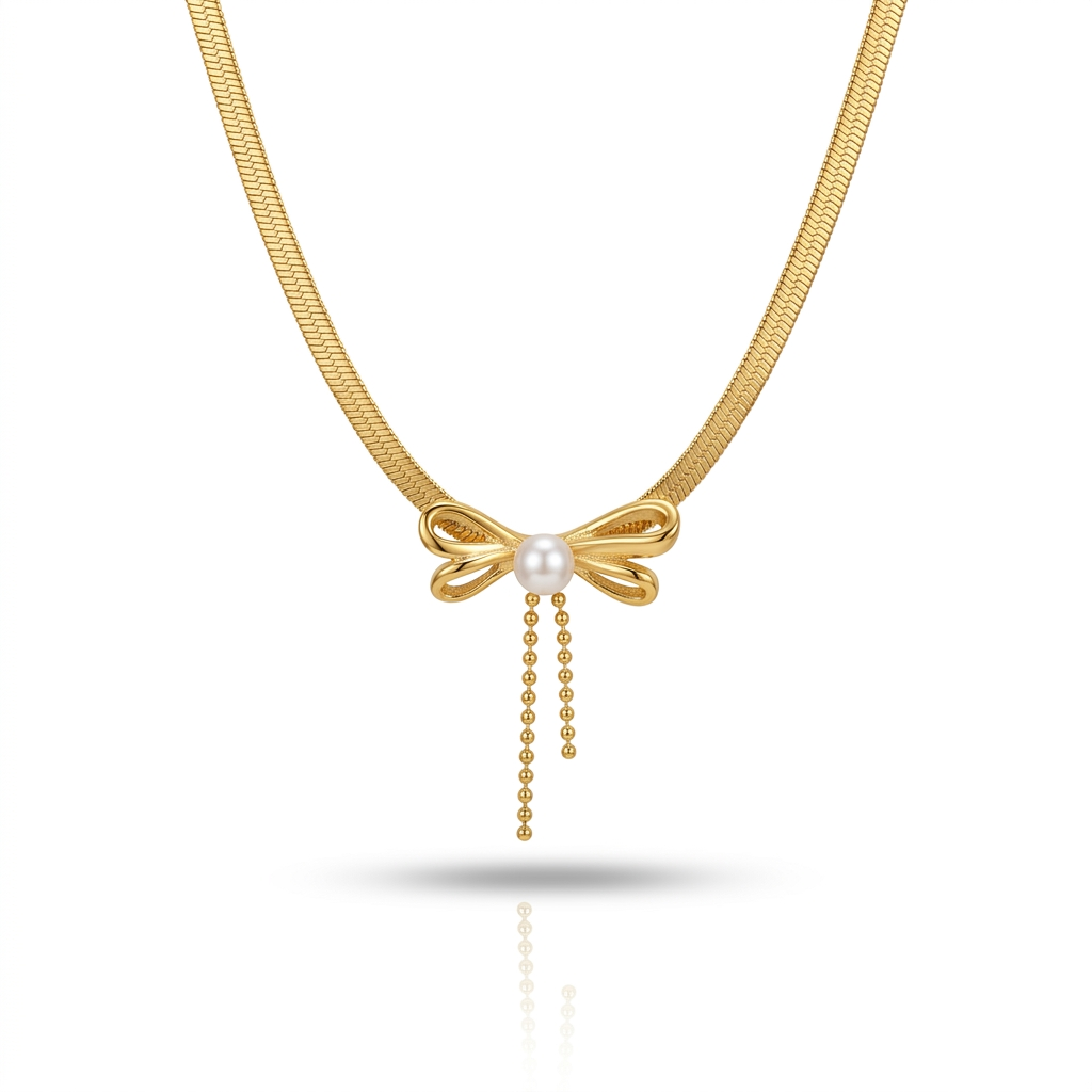 Pearl Bow Necklace