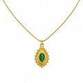 Vintage Malachite Stone Pendant Necklace