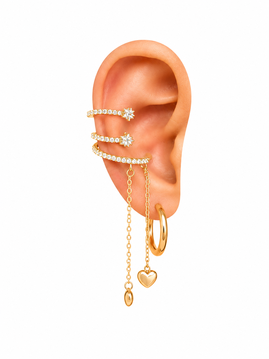 Heartfall Chain Ear Cuff